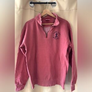 Comfort Colors Cape Cod Winery Quarter Zip Pullover in Rose/Faded Red Unisex Med
